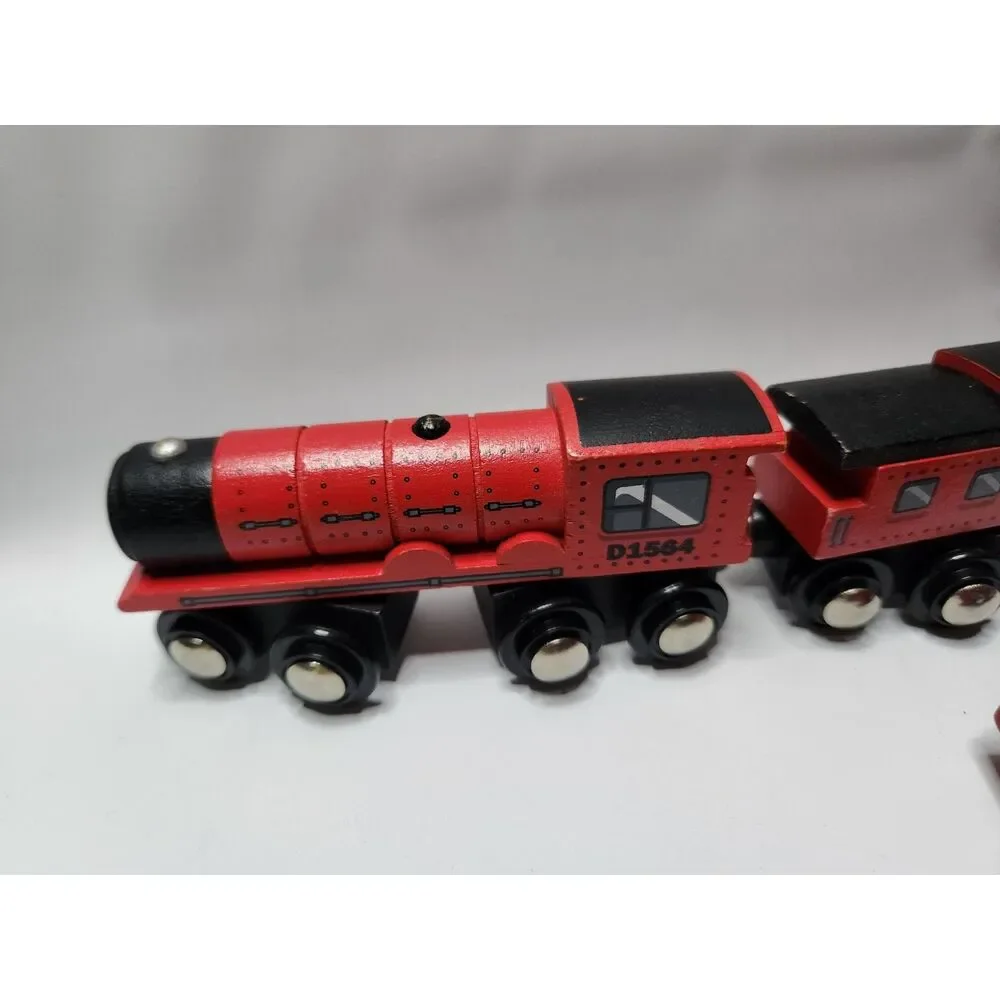CIRCO Wooden Train & Vehicle Lot – Engines, Cars, Plane, Construction